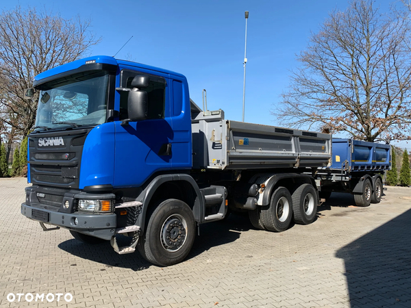 Scania G450 6x6 EURO6 WYWROTKA TRÓSTRONNA + TANDEM SCHMITZ