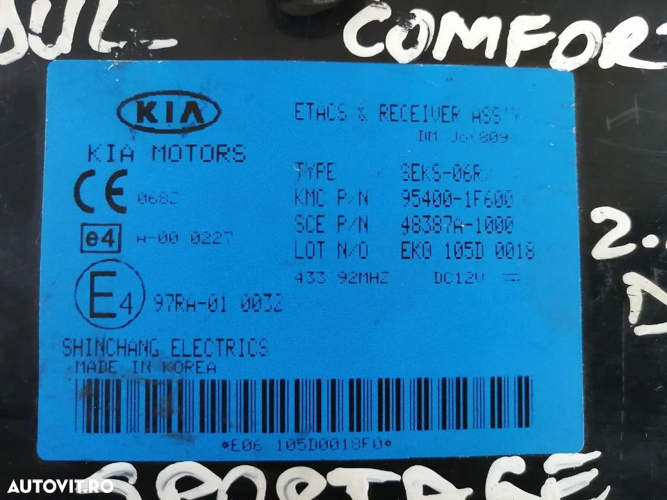 Modul Confort Kia Sportage Hyundai Tucson 2003/2009 - 5