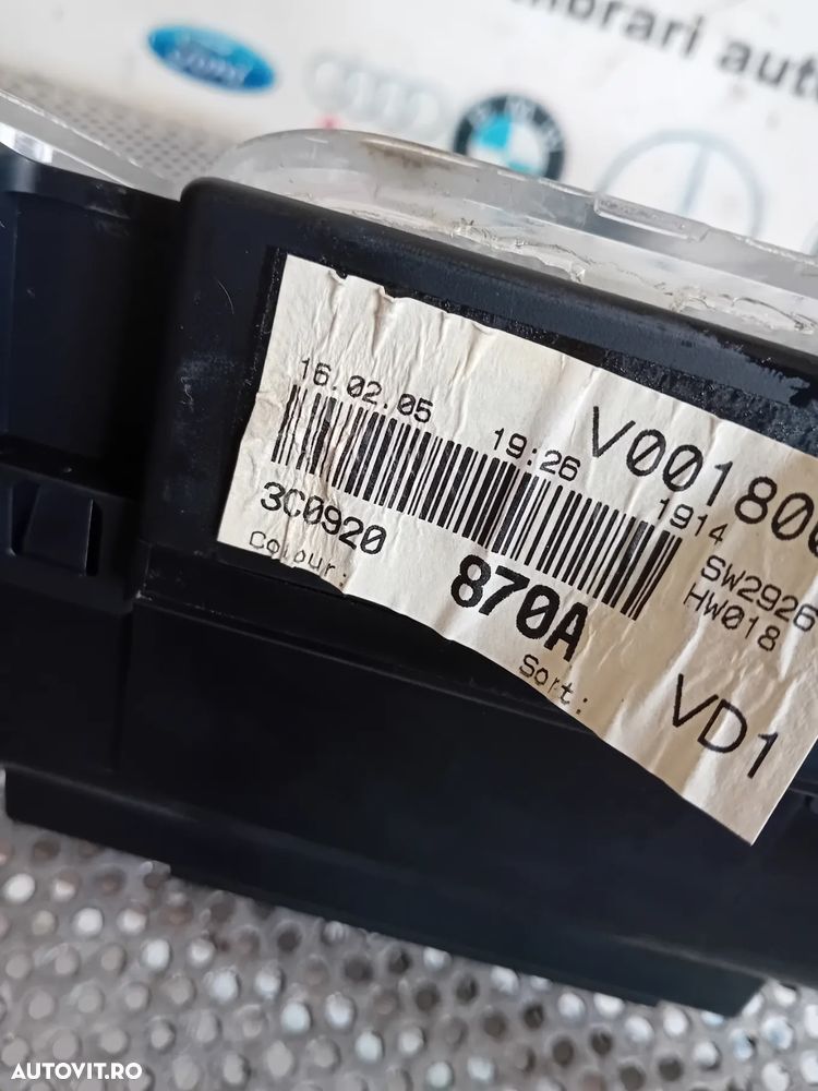 Ceasuri Bord Vw Passat b6 2.0Tdi 2006-2010 Motor BMP Cod 3C0920870A - 6