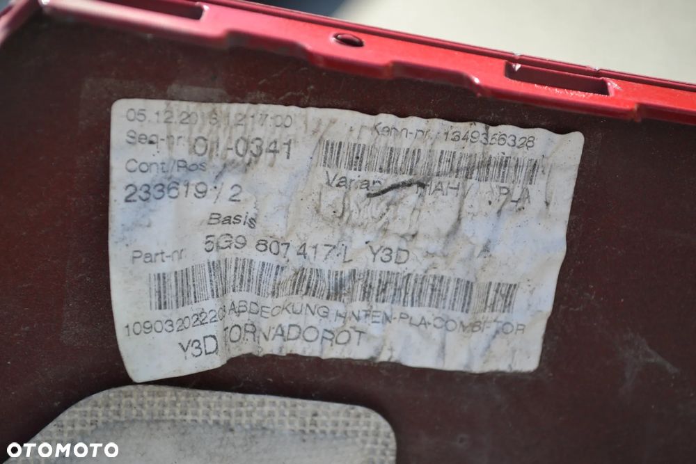 VW GOLF VII KOMBI ZDERZAK TYŁ TYLNY LY3D 6 X PDC 5G9807417 POMORSKIE - 7