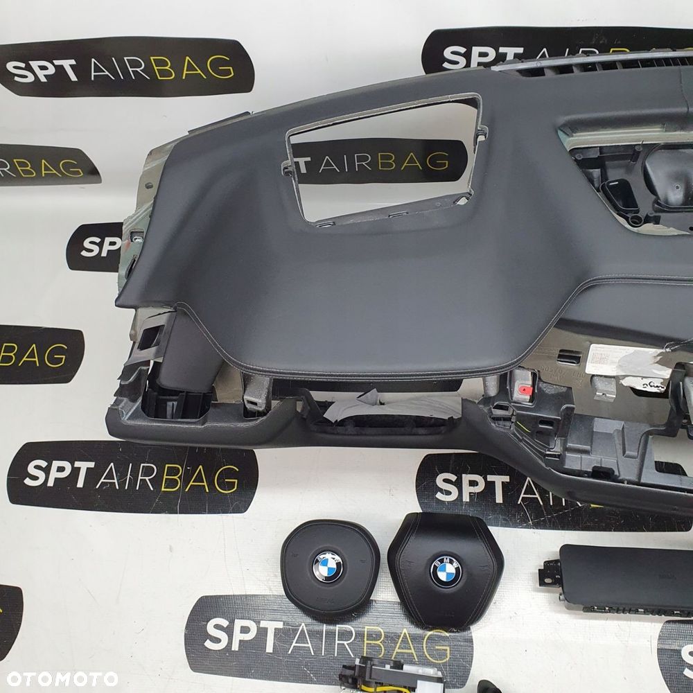 BMW X5 G05 X7 G07 DESKA ROZDZIELCZA SKÓRA SZARA NITKA KONSOLA KOKPIT PULPIT PODUSZKI AIRBAG AIR BAG PASY KIT SET - 2
