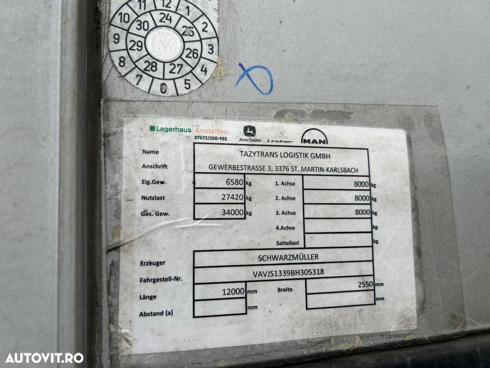 Schwarzmuller Platforma, 2011, factura externa - 8