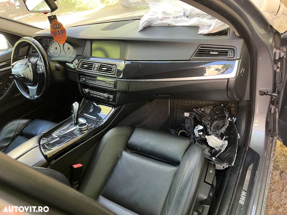 Interior complet piele negru Bmw Seria 5 F11 break non facelift 2011 semi electric incalzire Europa - 23