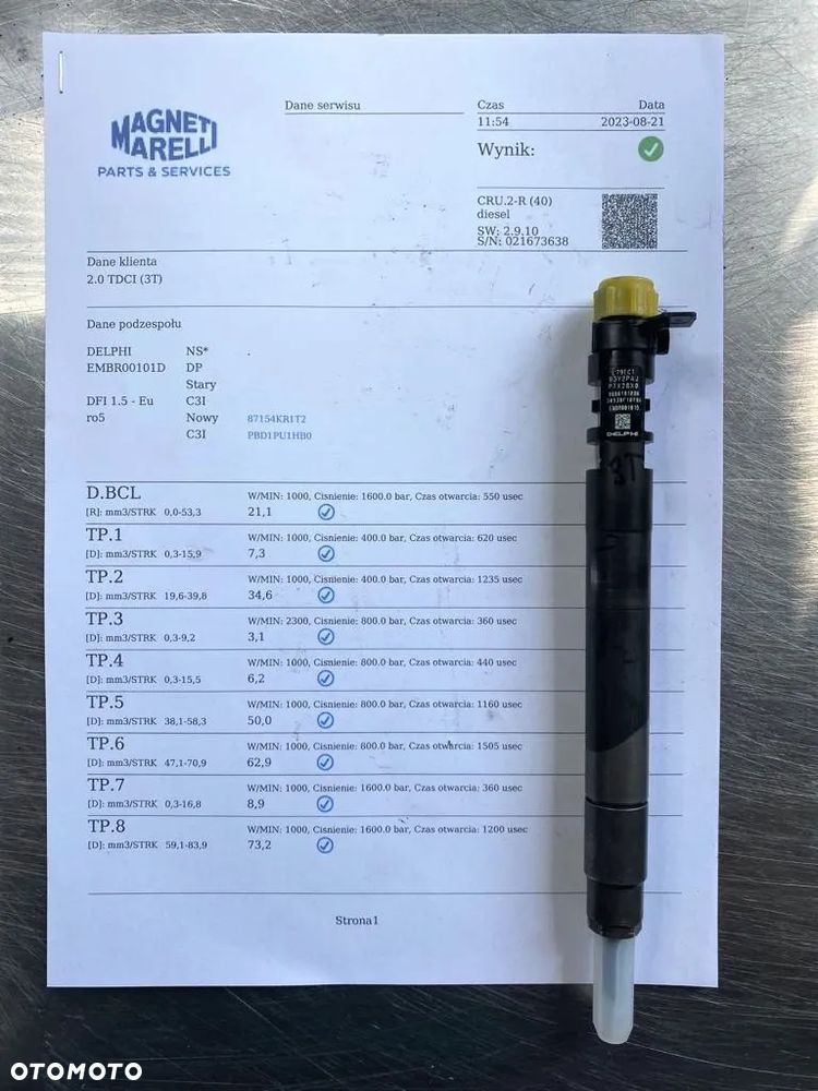 WTRYSKIWACZ TEST 2.0 TDCI EU5 EMBR00101D WTRYSK 9686191080 R00101D - 4