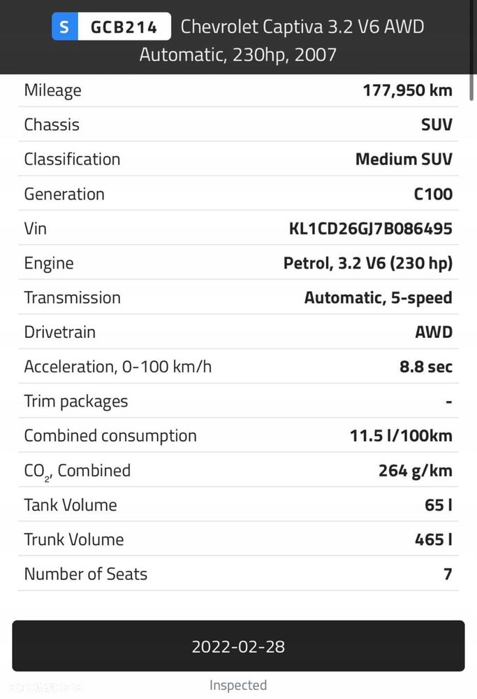 SILNIK Chevrolet Captiva 3.2 V6 230KM udokumentowane 177tyś Z32SED 10HMC - 3