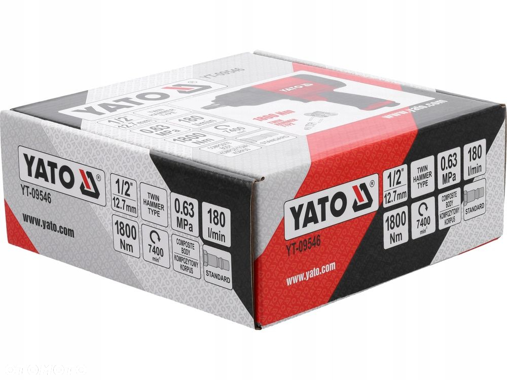 YATO KLUCZ PNEUMATYCZNY KOMPOZYTOWY 1/2 1800 NM TWIN HAMMER YT-09546 - 7