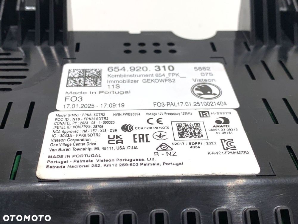 LICZNIK  SKODA KAMIQ (NW4) 2019 - 2022 1.5 TSI 110 kW [150 KM] benzyna 2019 - 2022 654920310 - 5