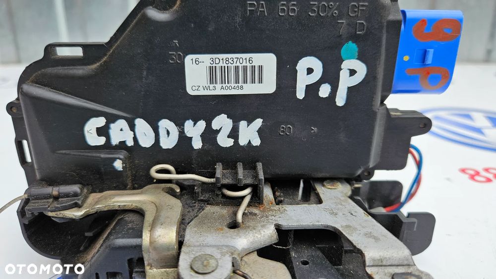 VW Caddy 2K III 3 2003- Kompletny zamek drzwi przód prawy Zamek drzwi przednich prawych 3D1837016 EUROPA 9 PIN - 3