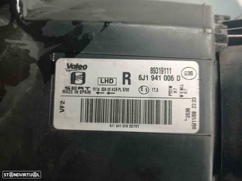 FAROL DIREITO SEAT IBIZA IV 2008 -6J1941006D - 1