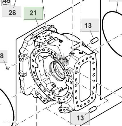 John Deere 9420RX 9470RX 9520RX 9620RX Obudowa Środkowa Centralna RE583543 RE581307 - 1