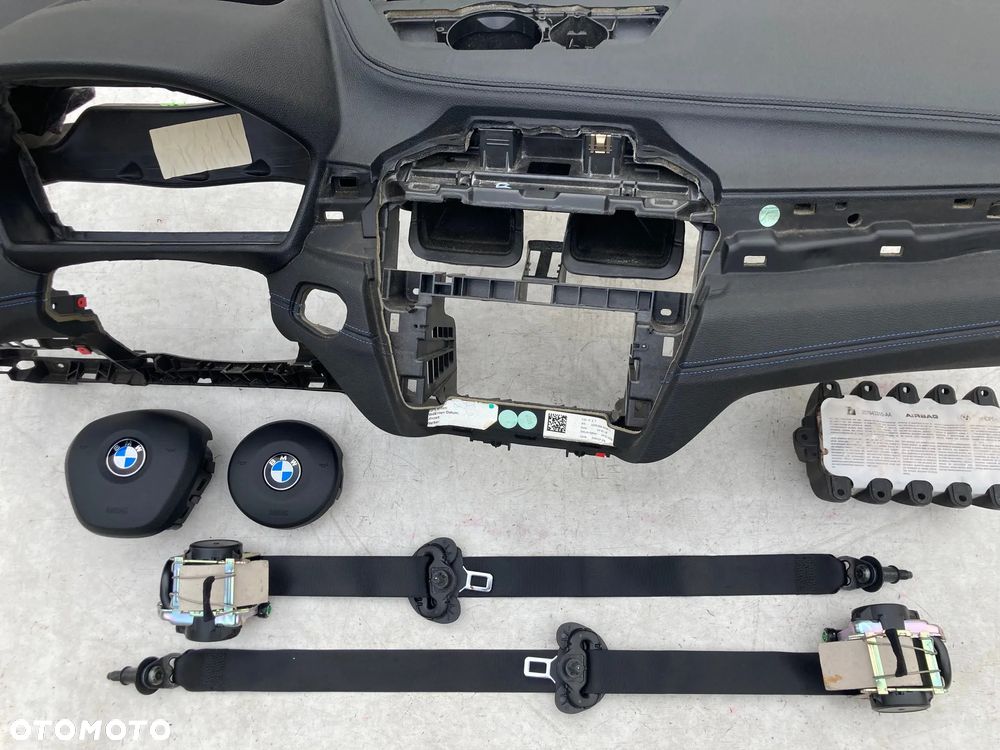 BMW X1 F48 X2 F39 DESKA KONSOLA KOKPIT PULPIT PÓŁKA PARAPET PODUSZKI POWIETRZNE KIEROWCY PASAŻERA AIRBAG PASY PAS SZYTA NIĆ SKÓRA na wymianę od RĘKI Raz2 !!! - 5