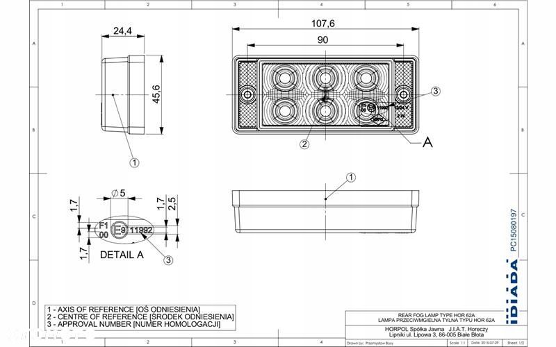 lampa led przeciwmgielna przeciwmgłowa tył przeciwmgielna przyczepka - 2