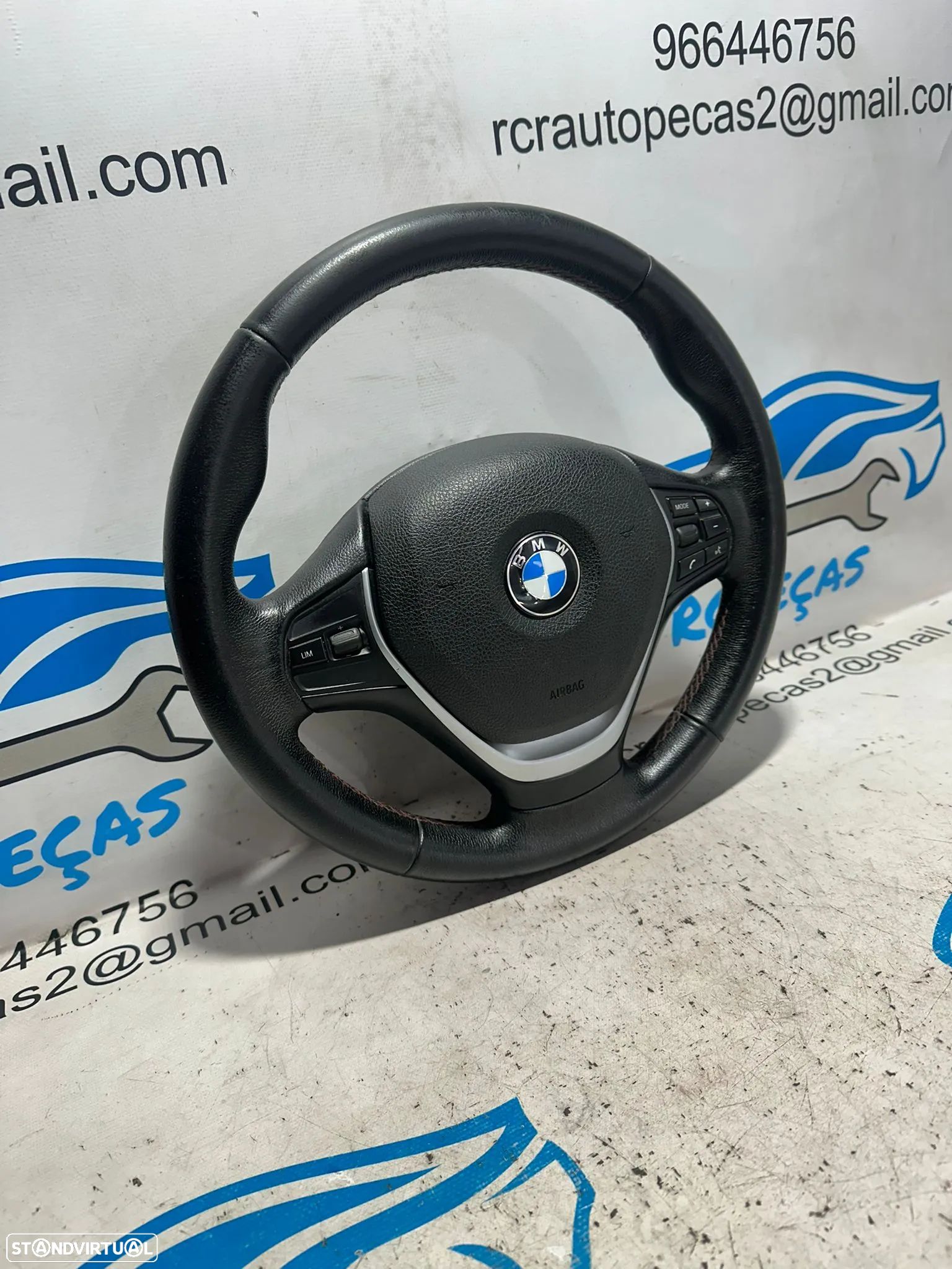 .Volante Airbag Multifunções Comandos Original BMW Serie 1 3 Pele Costura Bordado Vermelho 62560011E - 1