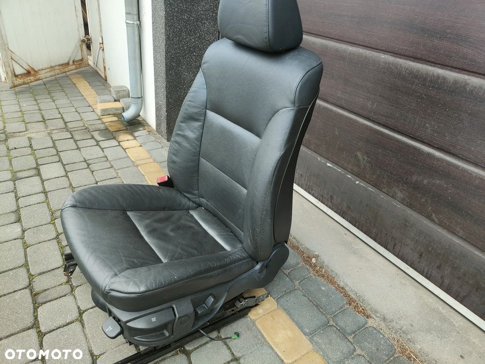 BMW E60 E61 Fotel kierowcy lewy Skórzany Grzany Czarny - 7