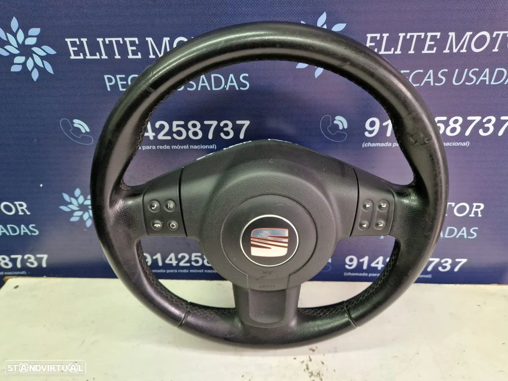 Volante usado pele com airbag SEAT LEON 1P multifunções ALTEA - 3