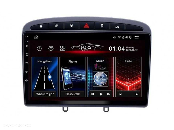 Radio samochodowe Android Peugeot 308, 408 (9", UV, black) 2007.-2013