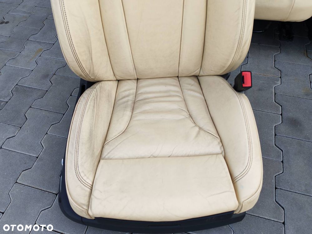 AUDI Q7 4L 05-15R FOTELE PRZOD KANAPA TYL DRUGI I TRZECI RZAD S-LINE JASNA BEZOWA SKORA 7 OSOB KOMPLET - 3