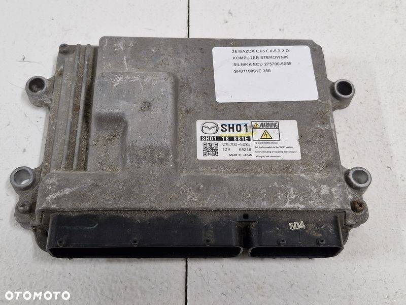 MAZDA CX5 CX-5 2.2 D KOMPUTER STEROWNIK SILNIKA ECU 275700-5085 SH0118881E - 1