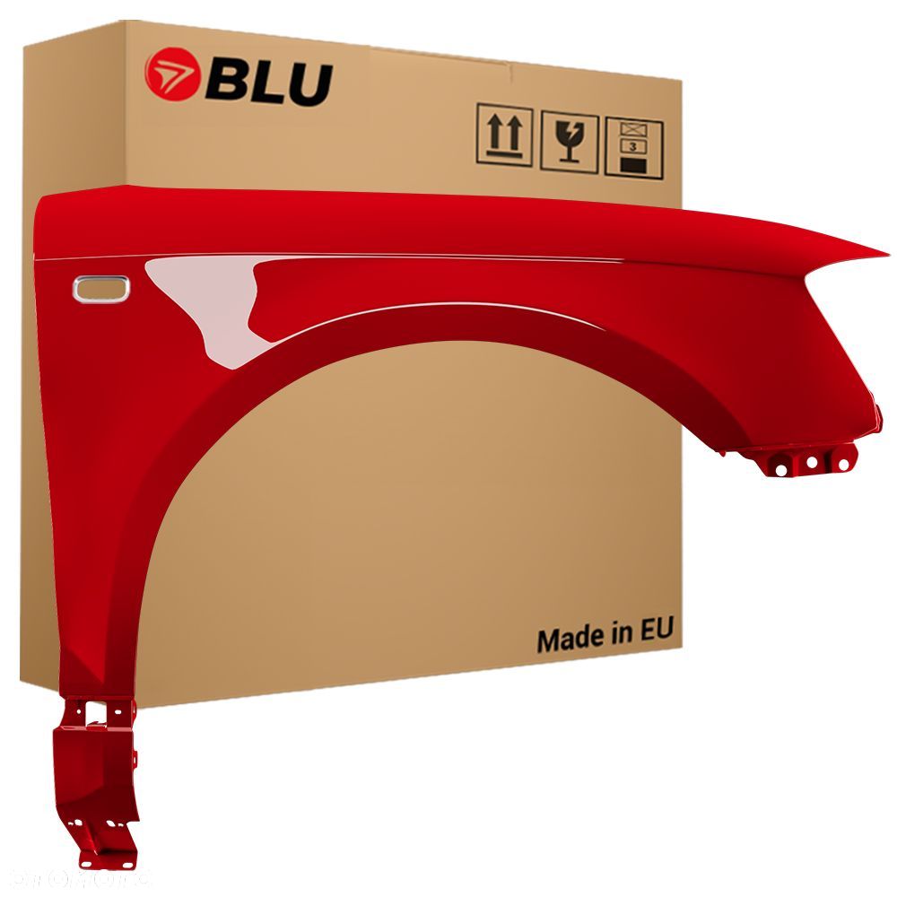 BLU Błotnik AUDI A3 8P LY3J prawy czerwony 03-08 przód ocynk BrillantRot - 1