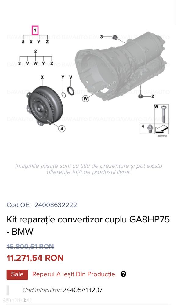 Convertizor Cutie Automată BMW GA8HP75 (Motor B57) - Seria 5 G30 / 7 G11 740dx - Garanție 6 Luni - 7