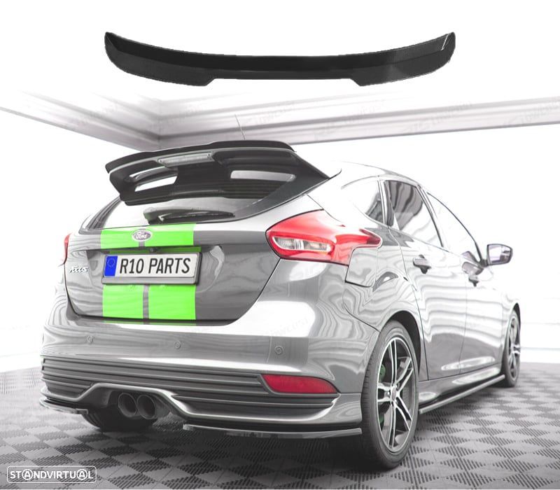 AILERON SPOILER FORD FOCUS MK3 11-14 LOOK ST PRETO BRILHANTE - 1