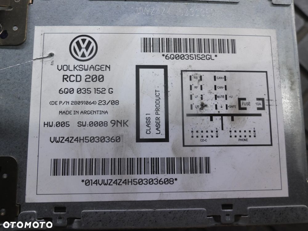 RADIO FABRYCZNE VW POLO IV 6Q0035152G - 2