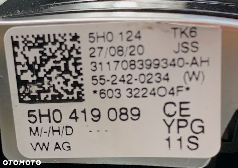 KIEROWNICA PRZEŁĄCZNIKI VW PASSAT B8 GOLF VIII 5H0419089CE - 9