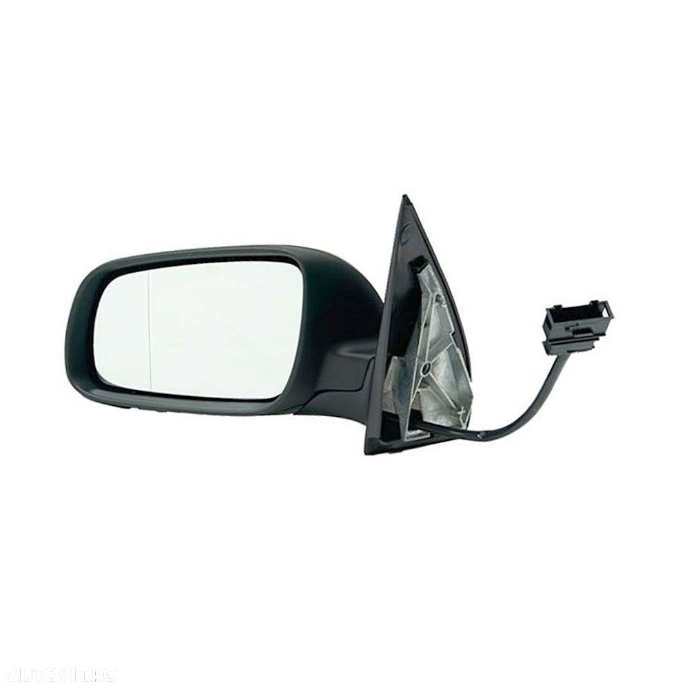 Oglinda exterioara Skoda Fabia (6Y) 04.2000-03.2006 Partea Stanga, reglare electrica, geam Crom Asferic Cu Incalzire, Model MARE, conector rectangular cu 12 gauri/5 pini, carcasa cu primer - 1