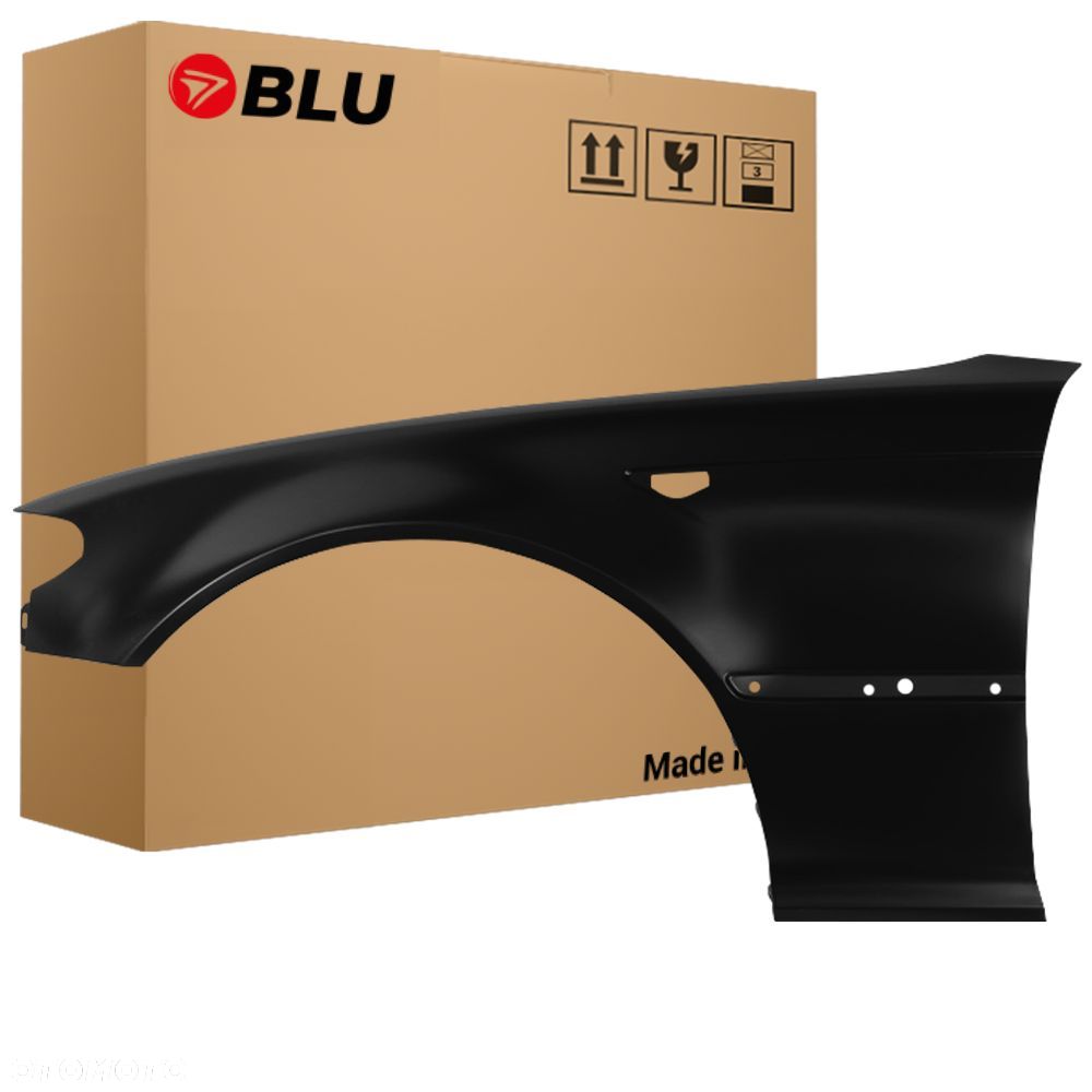 BLU Błotnik BMW 3 E46 Coupe Cabrio Lci Lift 668 Lewy Czarny 2003-2006 przód Schwartz II - 1
