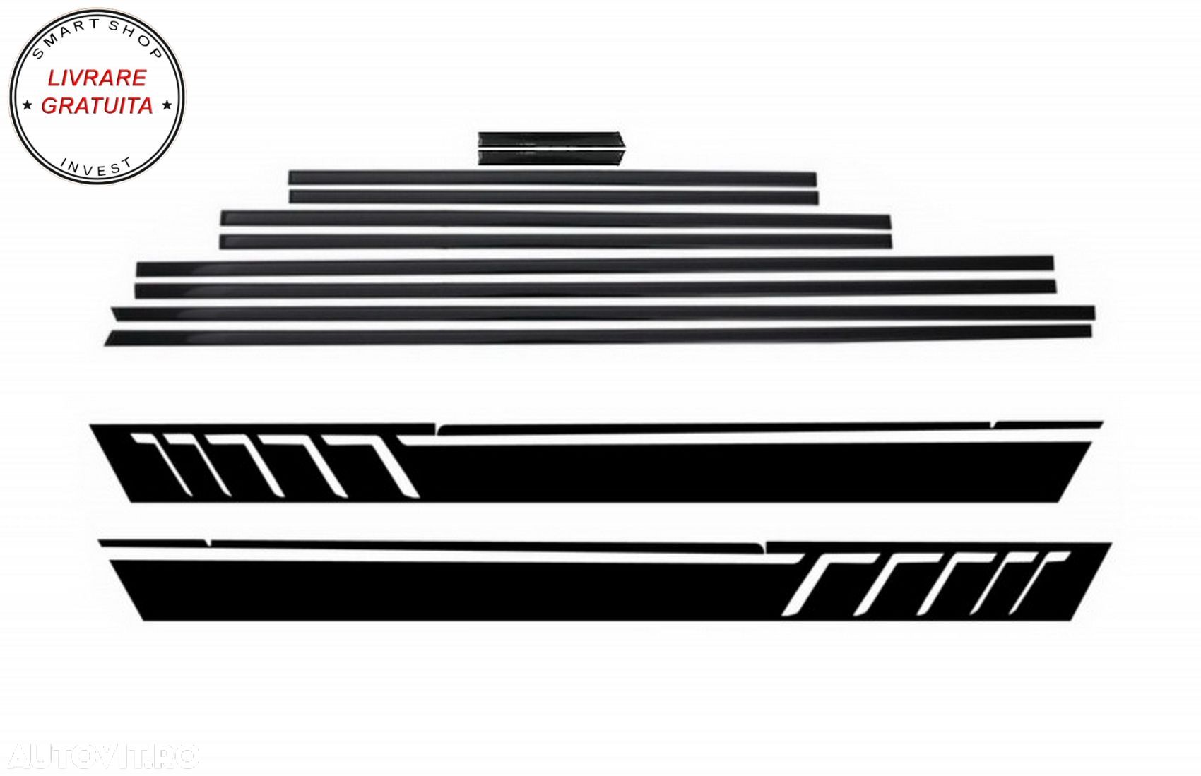 Bandouri Laterale Mercedes G-Class W463 (1989-2017) cu Stickere Laterale Negru Mat- livrare gratuita - 1