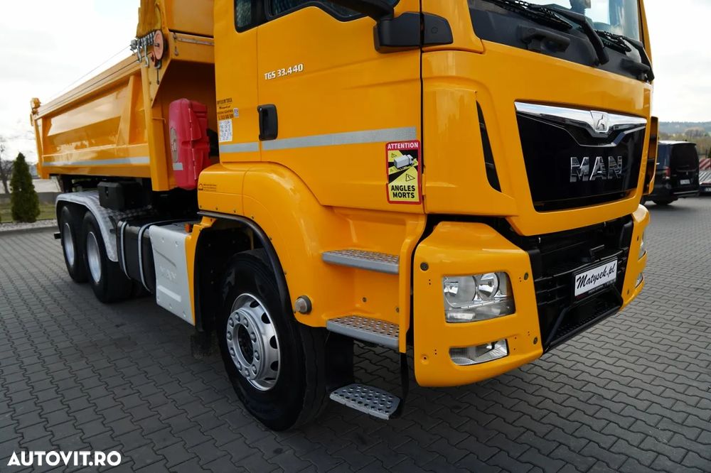 MAN TGS 33.440 / 6X4 / BASCULĂ 3 LATE / 2x REMORCĂ HIDRODOXICĂ / MEILLER KIPPER / MANUALĂ - 15