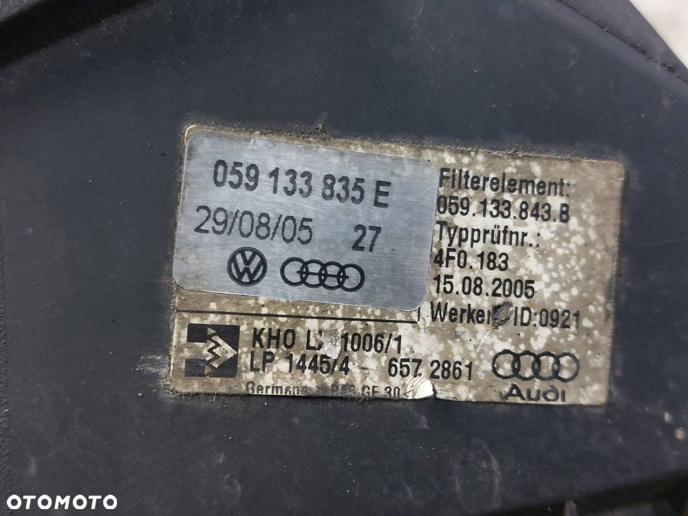 OBUDOWA FILTRA POWIETRZA AUDI A6 C6 3.0 TDI 059133835E 037906283C - 2