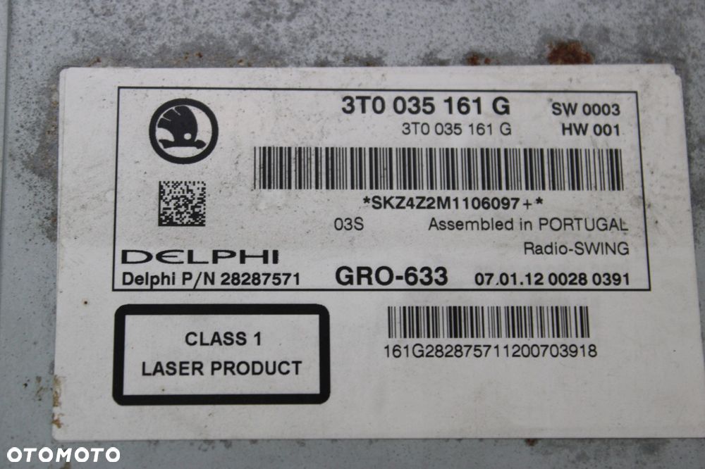 Radio fabryczne skoda superb II 3T0035161G - 9