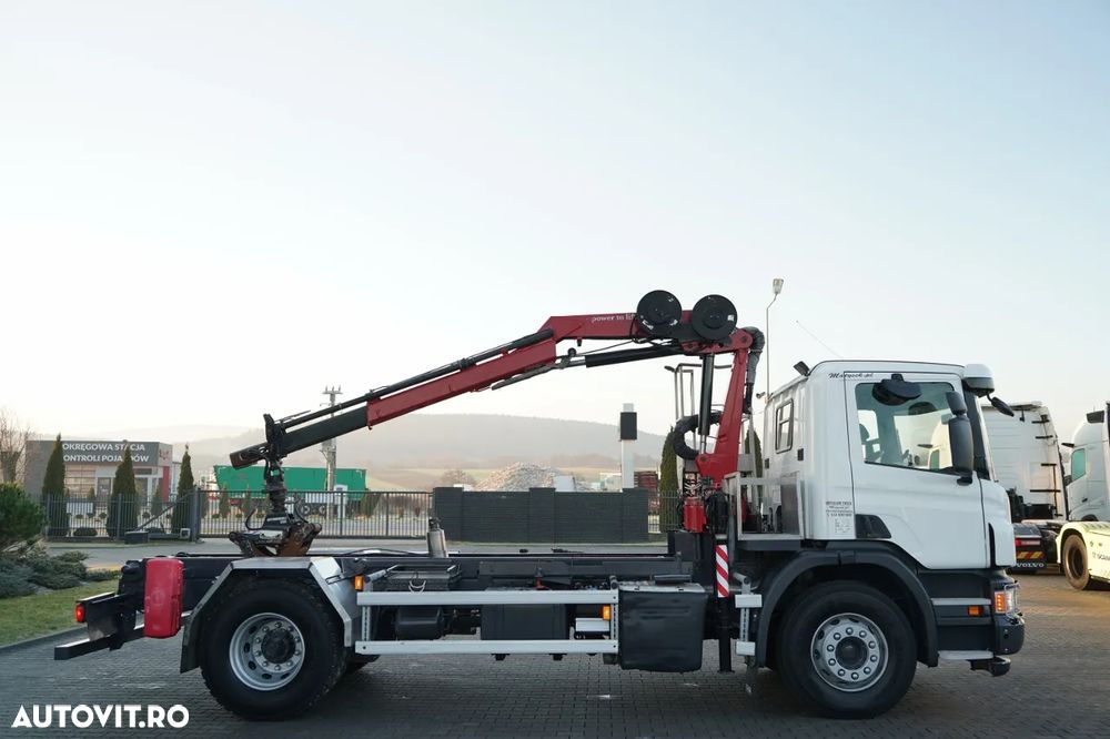 Scania P 280 / 4X2 / ȘASIU - 4,9 M / + HDS HMF 635 / CAPACITATE DE RIDICARE 1.500 KG / ATINGERE MAXIMĂ 6,9 M / GRĂTAR / - 12