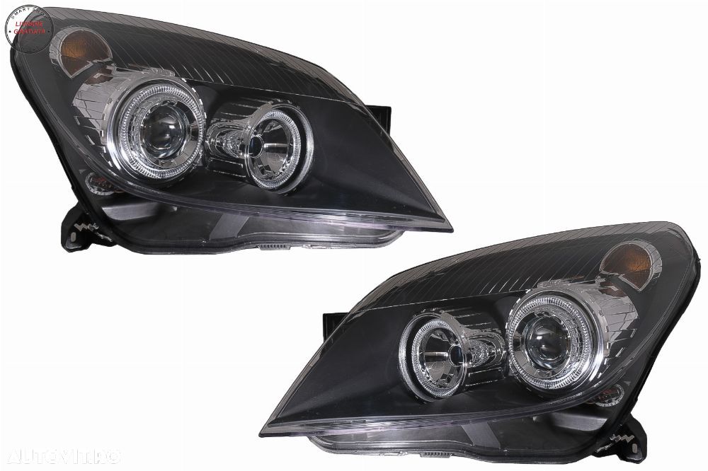 Faruri Opel Astra H (03.2004-2009) Angel Eyes Negru- livrare gratuita - 7