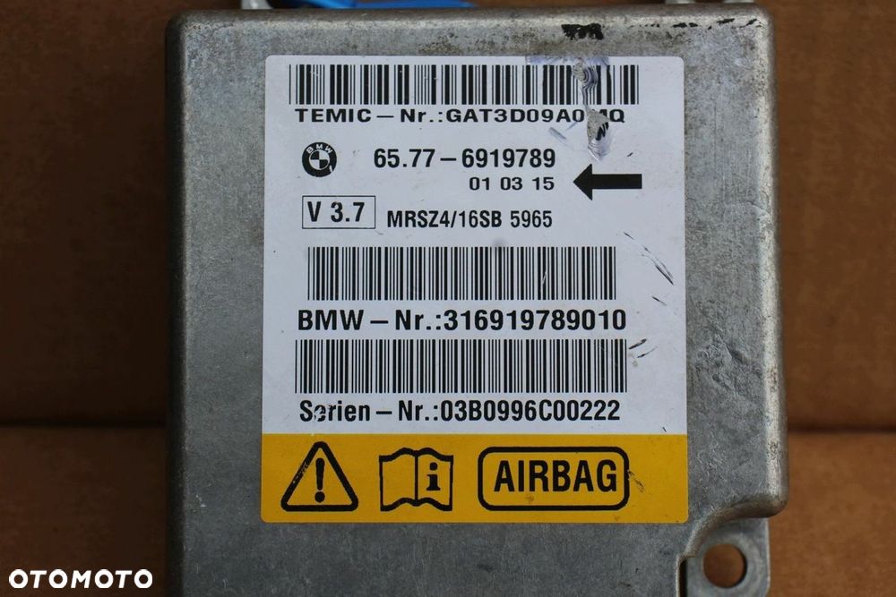 Moduł sensor poduszek AIRBAG BMW 5 e39 6919789 V 3.7 (1184) - 3