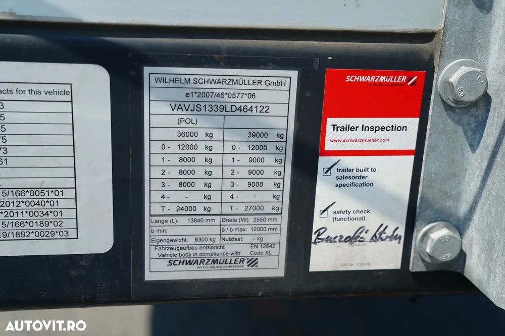 Schwarzmuller / CU PREȚIE / STANDARD / TRANSPALET / AXE SAF / 2020 - 31