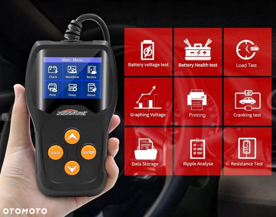 Tester do baterii akumulatorów 12V KONNWEI KW600 - 5