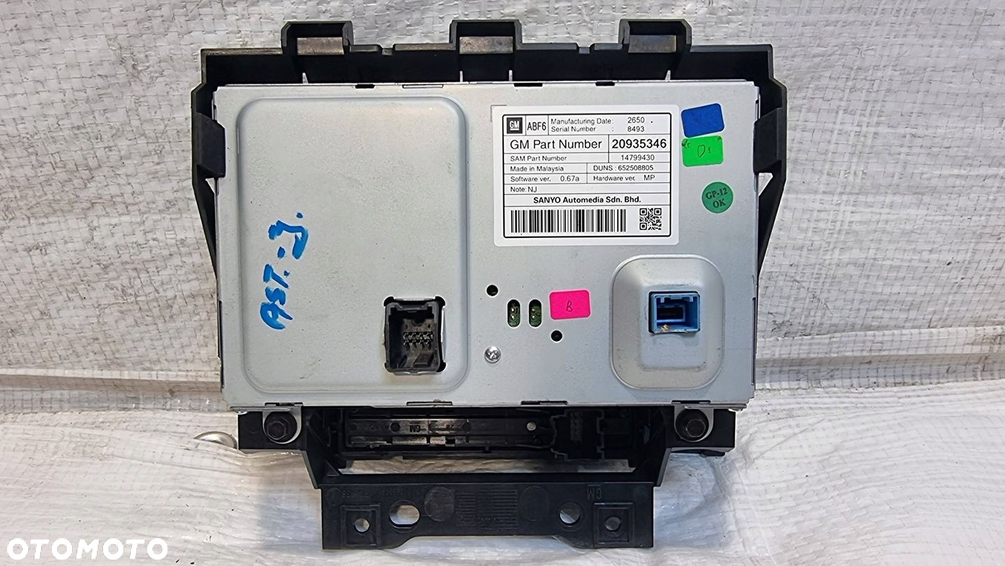 OPEL ASTRA J IV CD 500 RADIO NAWIGACJA 22739813 WYŚWIETLACZ 20935346 PANEL - 3