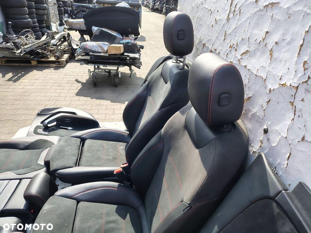 FOTEL KANAPA CZARNA SKÓRA KOMPLET BOCZKI MERCEDES A KLASA SEDAN W177 V177 - 10