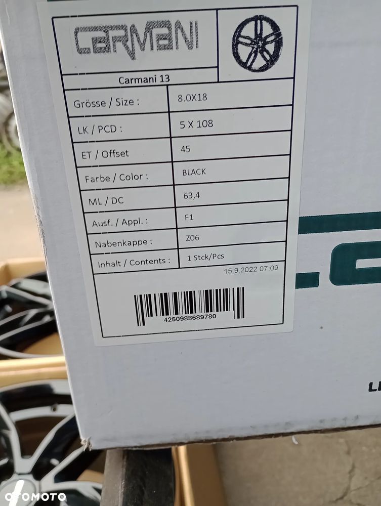 FELGI ALUMINIOWE 5x108 R18 8J ET45 FORD C-MAX EDGE FOCUS GALAXY KUGA MONDEO MUSTANG MACH-E PUMA S-MAX TOURNEO TRANSIT RENAULT CLIO KANGOO LAGUNA MEGANE SCENIC VOLVO C30 C70 S40 S60 S80 V40 V50 V60 V70 V90 XC40 XC60 JAGUAR - 11