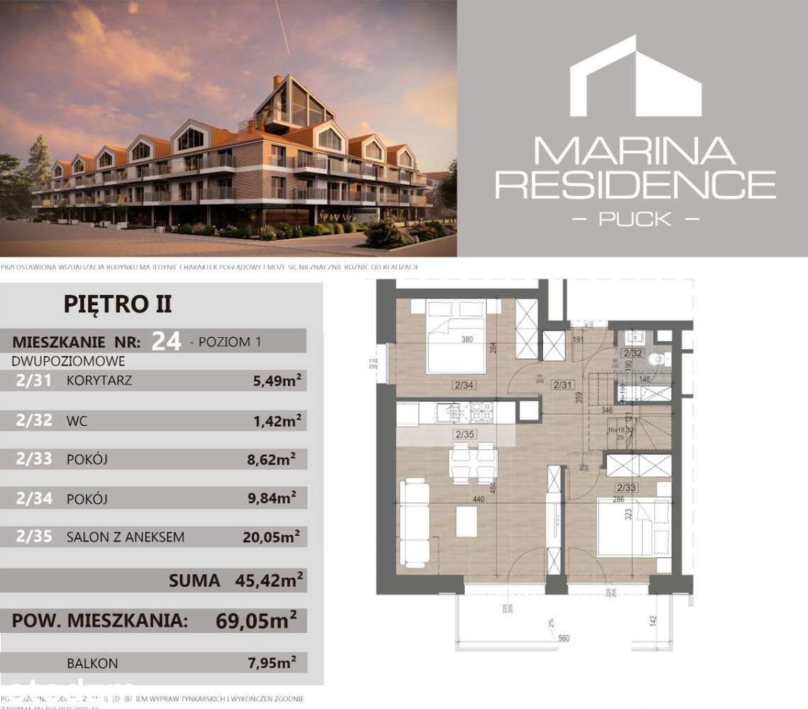 Twoje miejsce nad morzem - Apartament przy plaży - 69,05m2 - Puck