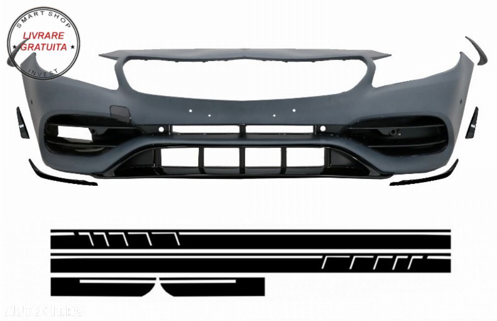 Bara Fata cu Stickere Laterale Negru Mat Mercedes A-Class W176 (2012-2018) A45 Des- livrare gratuita - 1