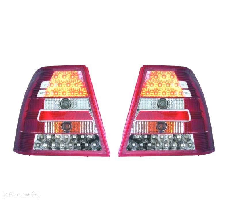 FAROLINS TRASEIROS LED VOLKSWAGEN VW BORA 98-05 FUNDO VERMELHO - 1