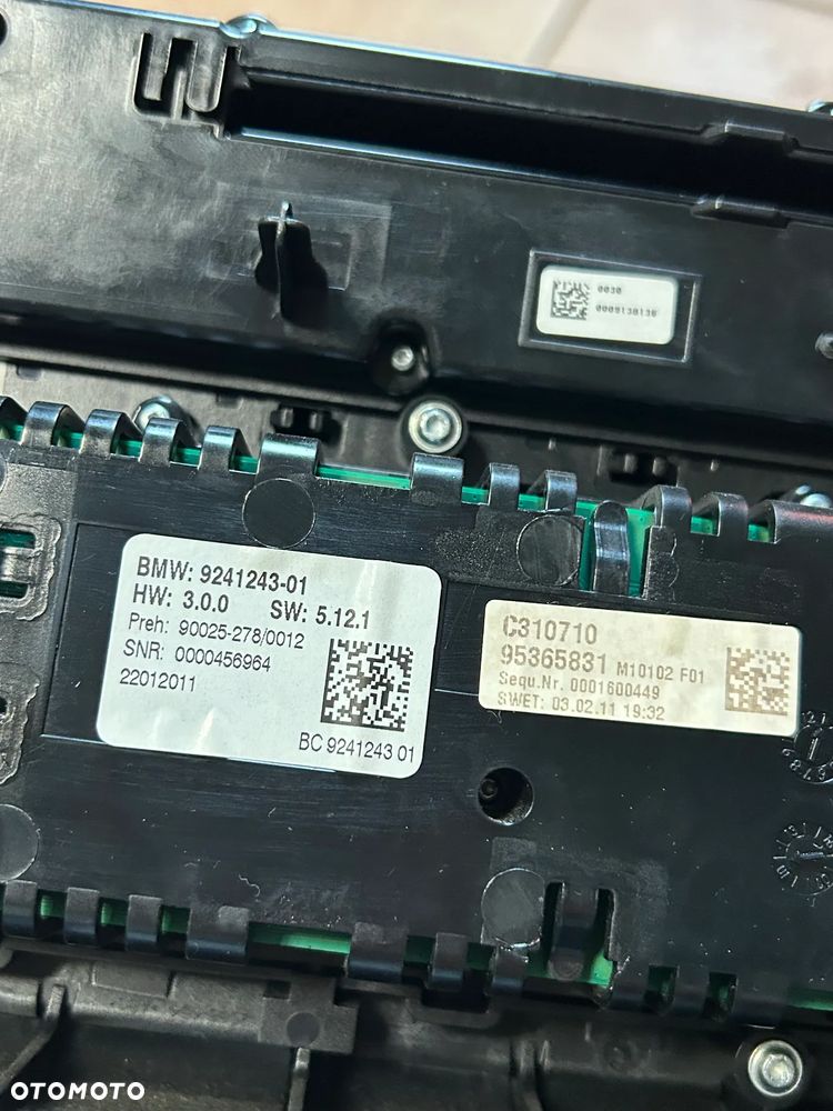PANEL STEROWNIK NAWIEWU KLIMATYZACJI BMW F10 F11 9241243 - 3