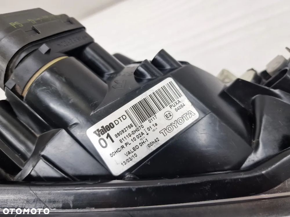 TOYOTA AYGO I PRAWA 05- LAMPA PRZEDNIA PRZÓD , NR 89092755 , NR AUKCJI LL603 - 9