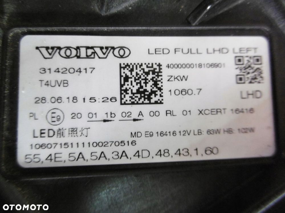 volvo xc60 ii 17/21r - lampa przednia lewa full led - 8