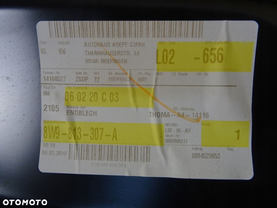 POSZYCIE PASA TYLNEGO AUDI A4 B9 KOMBI - 4