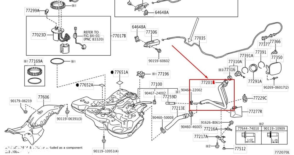 Rura wlewu paliwa Toyota Corolla X E14 E15 06-13r. BENZYNA NOWY przewód zbiornika paliwa 77201-12791 - 1