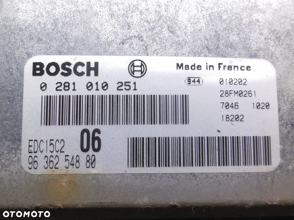 Sterownik silnika Siemens 0281010251 9636254880 PEUGEOT CITROEN - 2